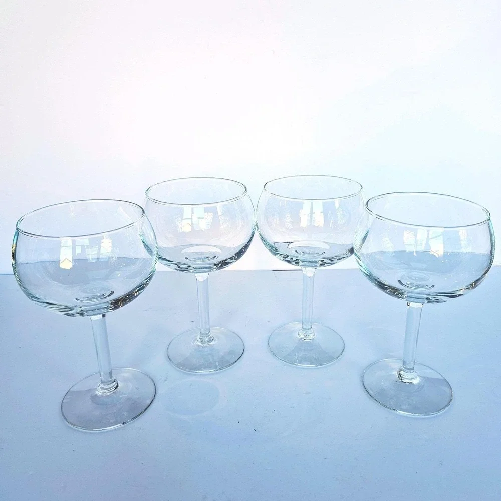Vintage Crystal Wine Balloon Glasses Water Goblets Set of 4 - 1519
